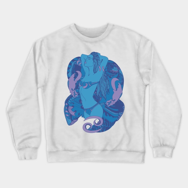 Mountain Blue Cancer Beauty Crewneck Sweatshirt by kenallouis